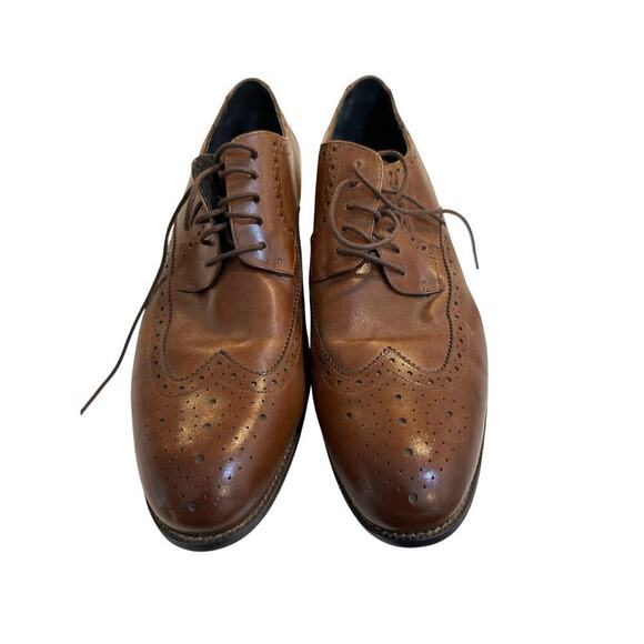 Stacy Adams Brown Leather Dunbar Wingtip Oxford Cognac Dress Shoes Size 13 main image 5